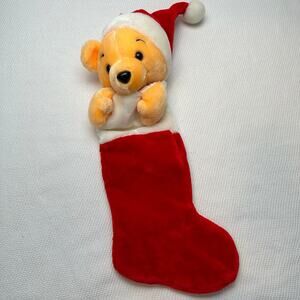 Vintage Winnie The Pooh Disneyland Walt Disney World Christmas Stocking